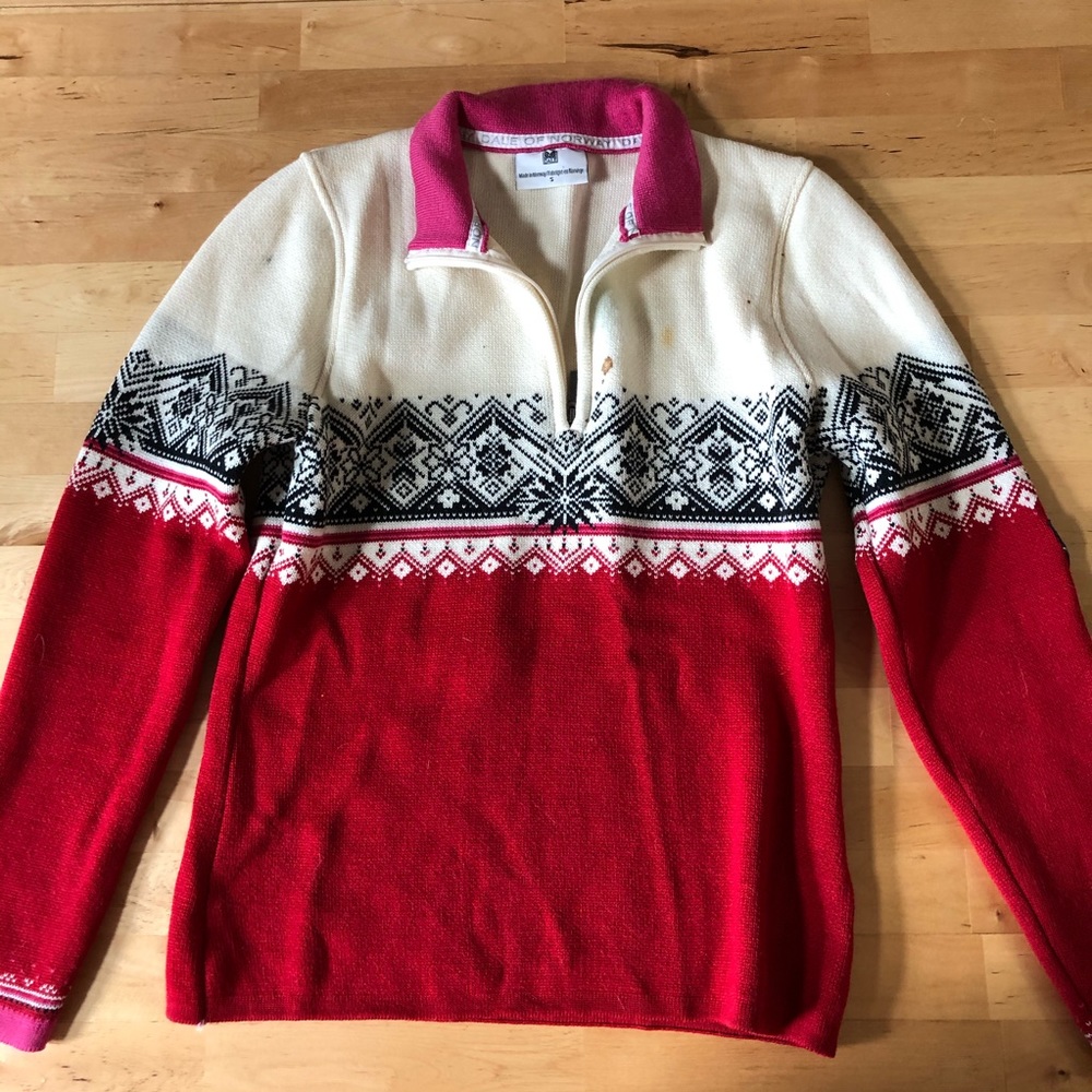 Dale of Norway pink/red and cream sweater
